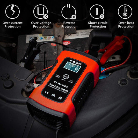 12V LCD Lead-Acid Battery Charger (European Plug)