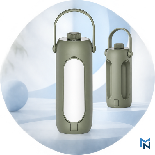 Avocado Green rechargeable folding camping lantern studio photo
