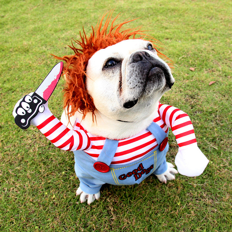 Red-Stripe Doll Pet Costume