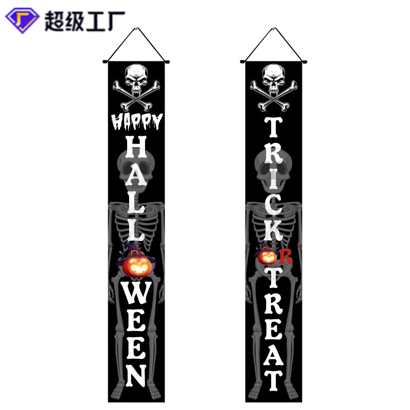 Halloween Door Banner Set in the Midnight Skeletons design