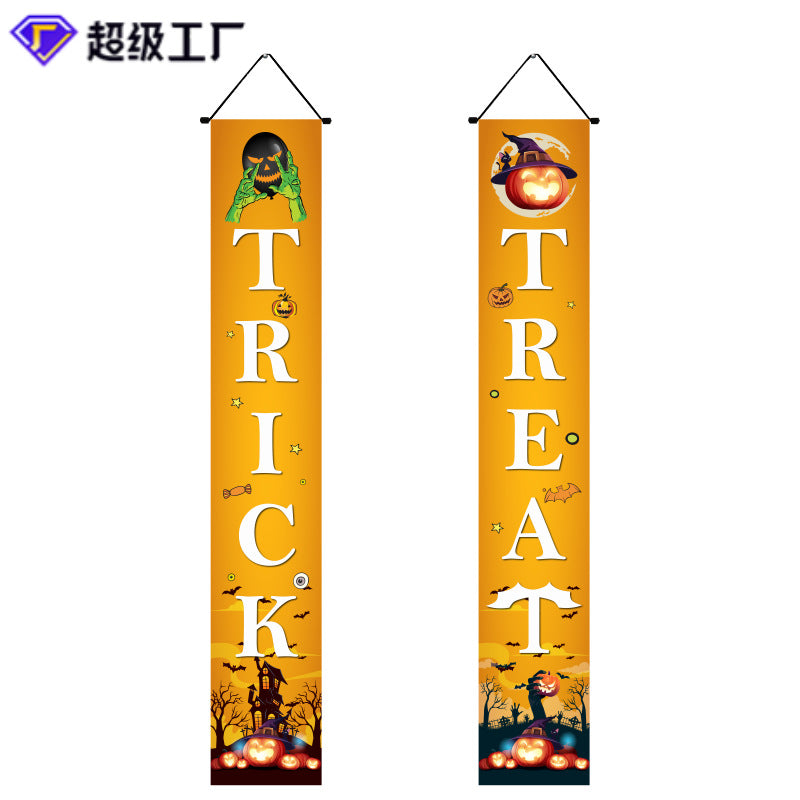 Halloween Door Banner Set in the Orange Trick or Treat design