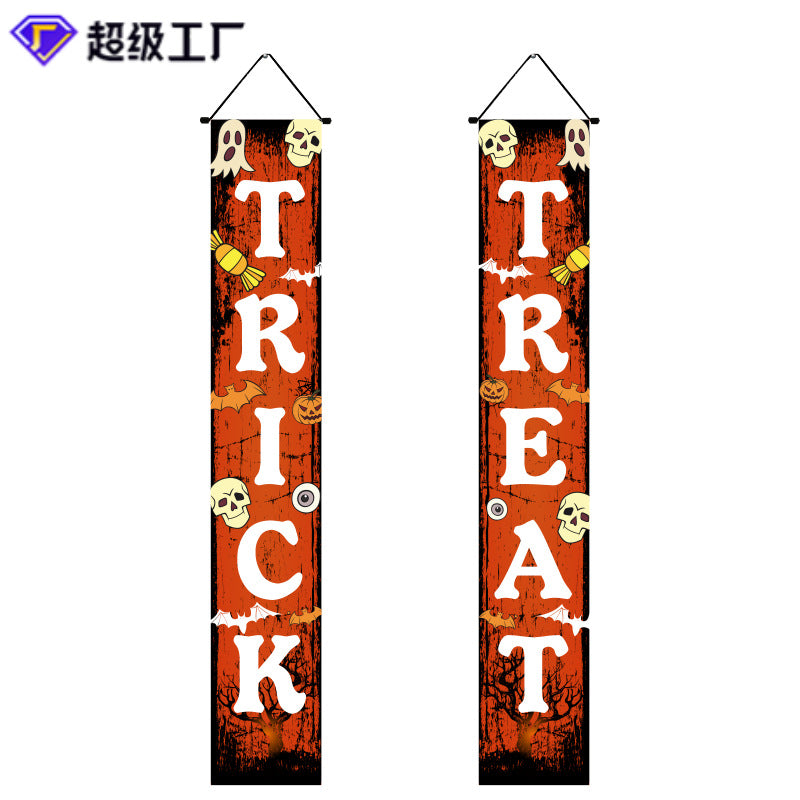 Halloween Door Banner Set in the Crimson Trick or Treat design