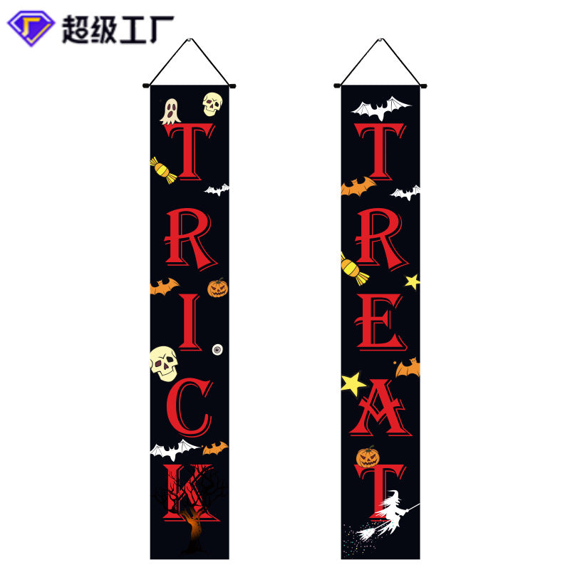 Halloween Door Banner Set in the Midnight Trick or Treat design