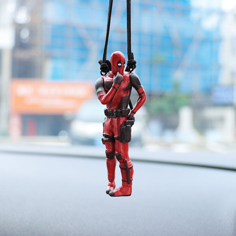 Cartoon Deadpool car rearview mirror car pendant reading book Xiaojianjian car supplies car pendant interior