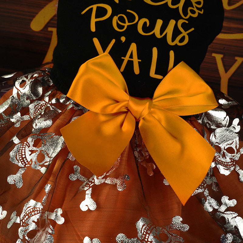 Skeleton Mesh Halloween Pet Dress - additional product photo