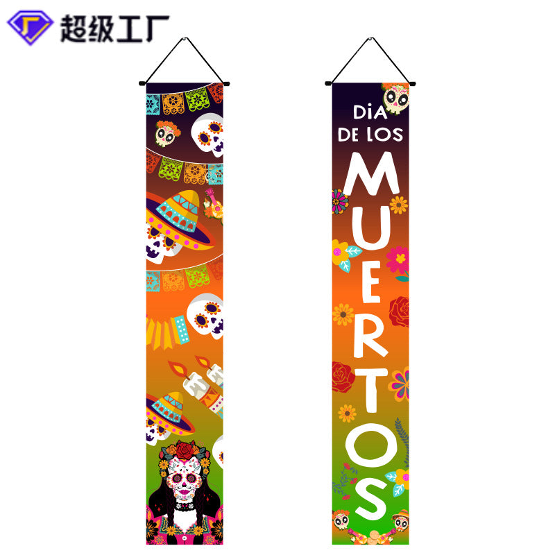 Halloween Door Banner Set in the Dia de los Muertos design
