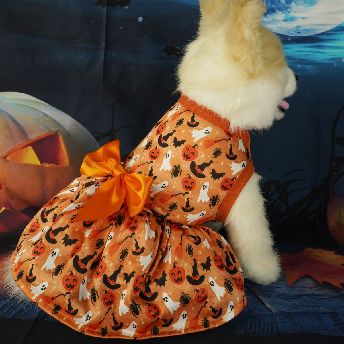 Halloween bow pet dress product gallery photo