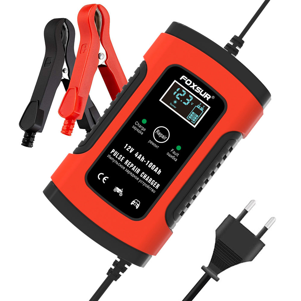12V LCD Lead-Acid Battery Charger (European Plug)