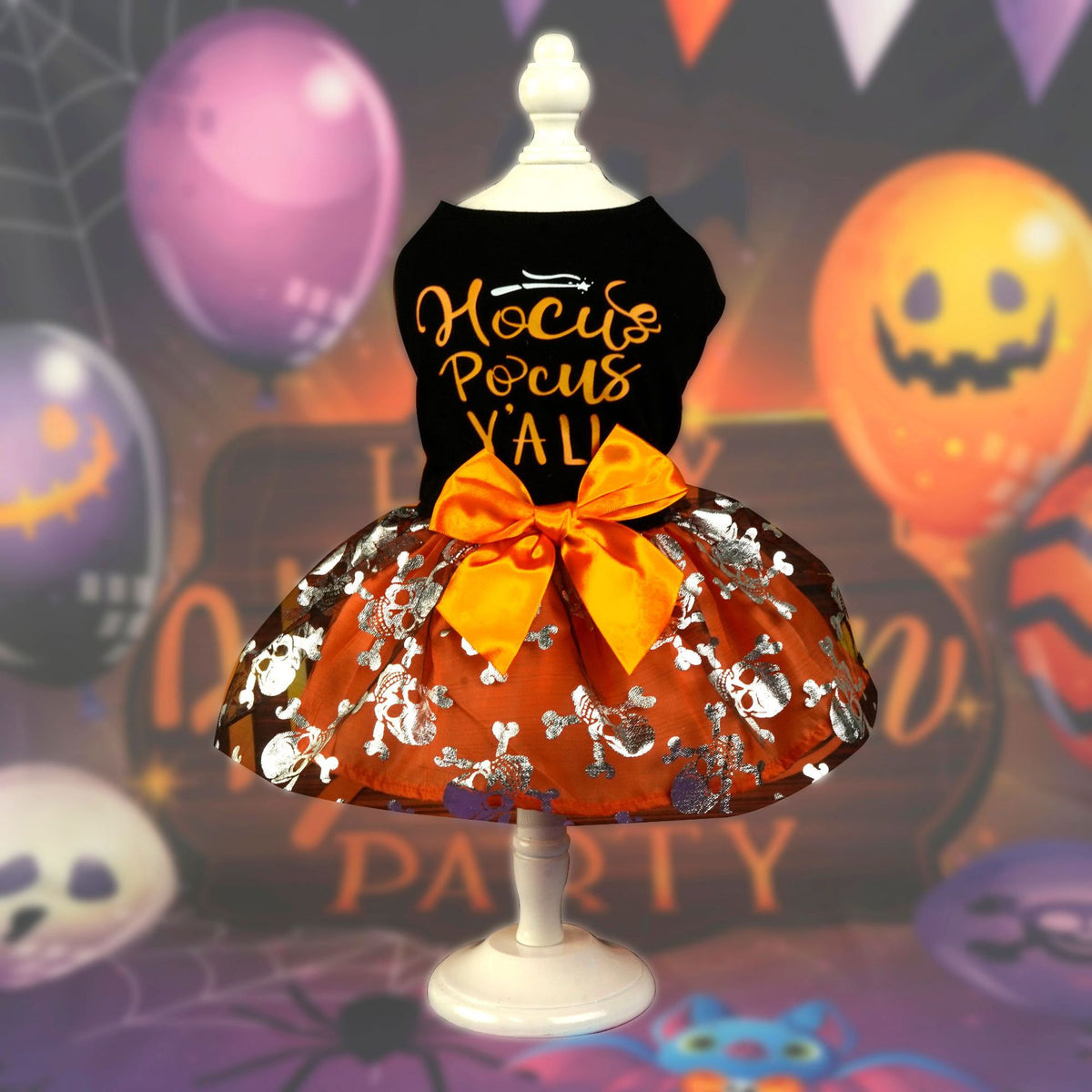 Skeleton Mesh Halloween Pet Dress - additional product photo