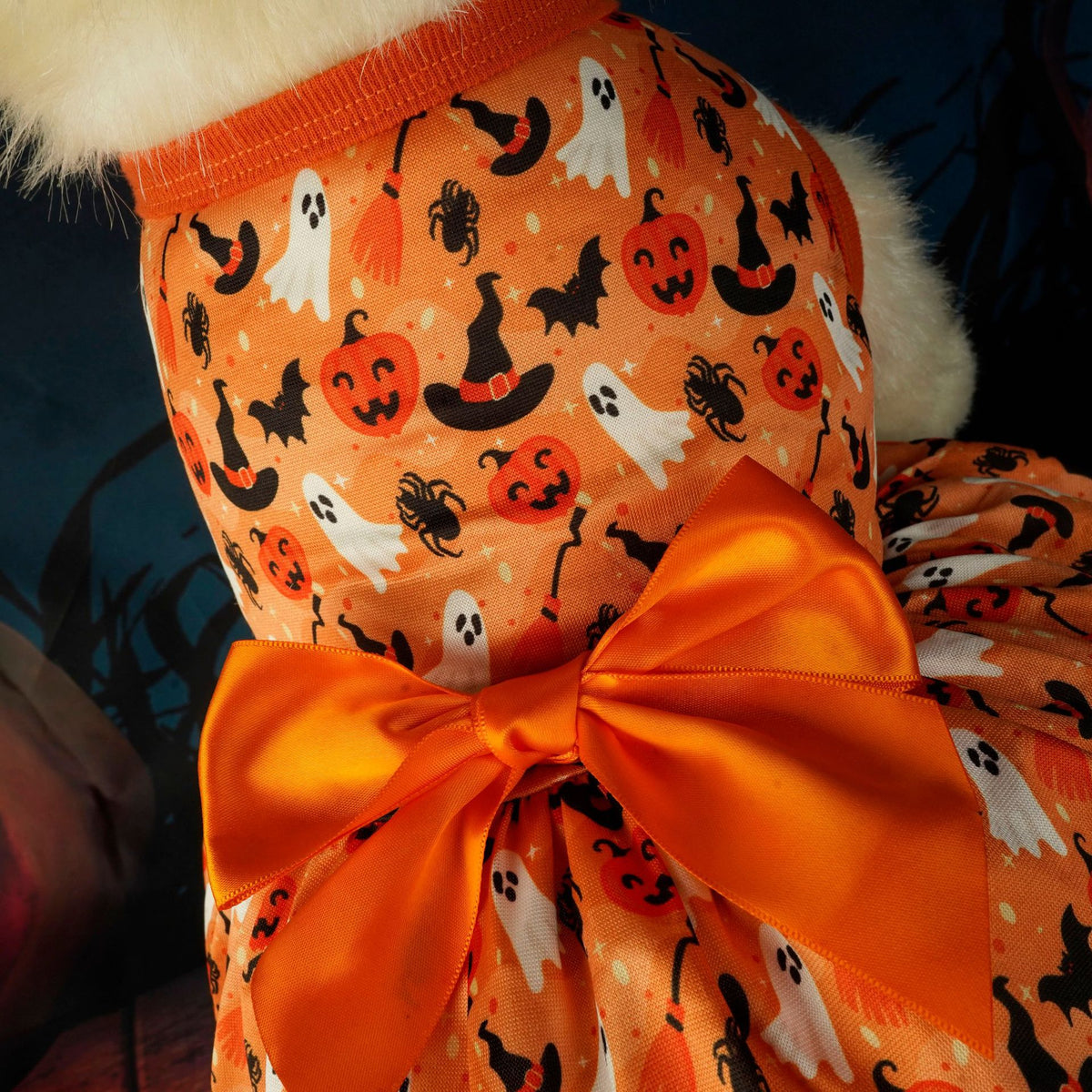 Halloween bow pet dress product gallery photo