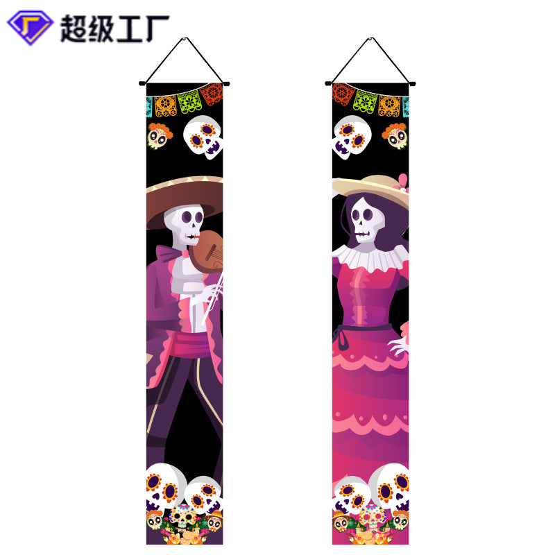 Halloween Door Banner Set in the Skeleton Couple design