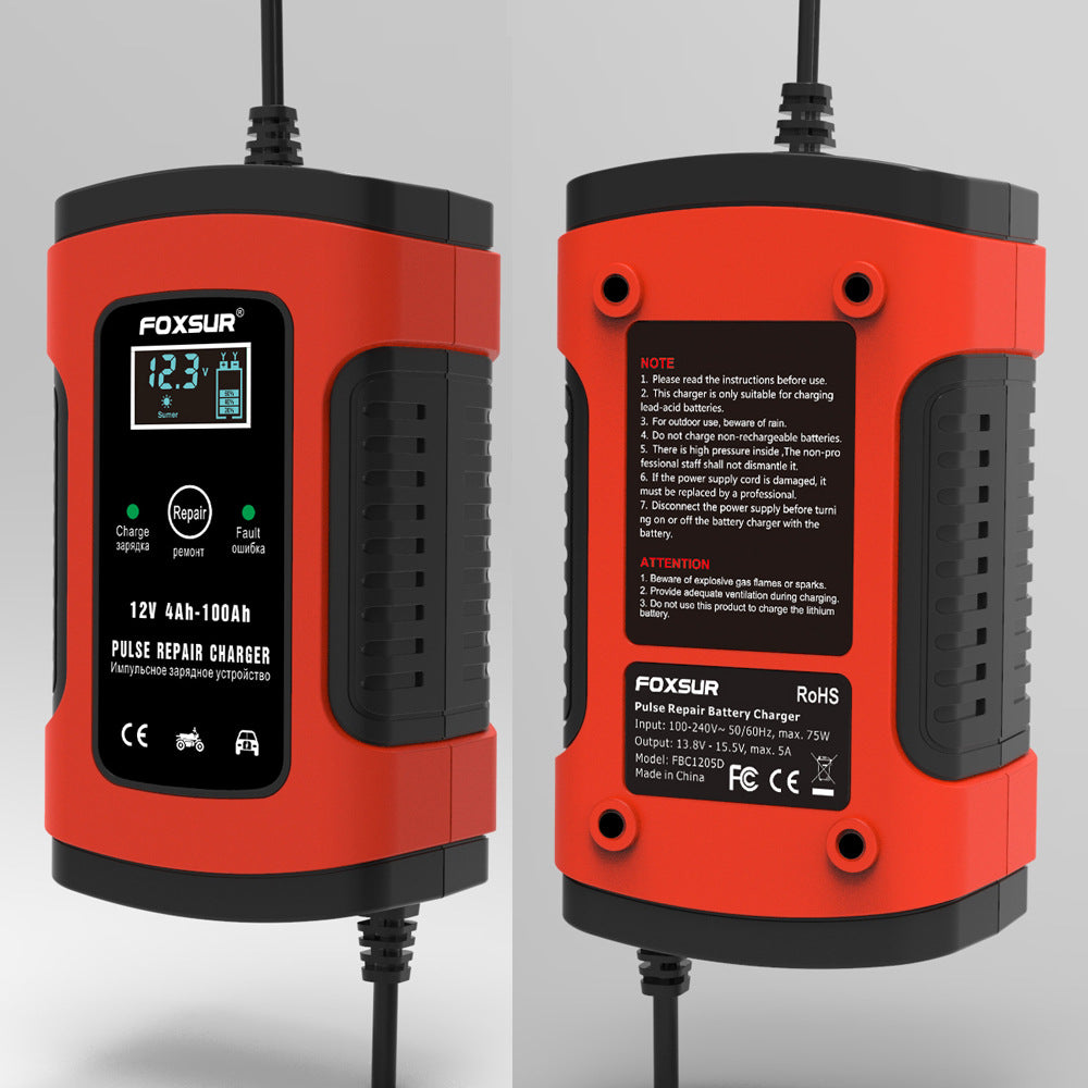 12V LCD Lead-Acid Battery Charger (European Plug)