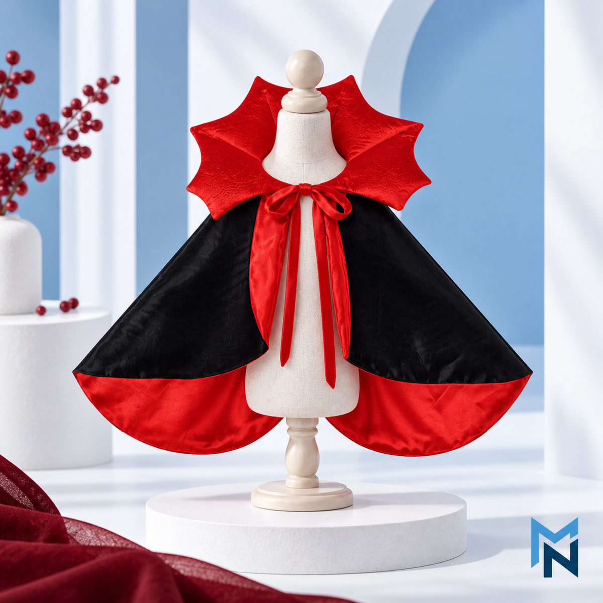 Studio shot of the Vampire Pet Cape Costume