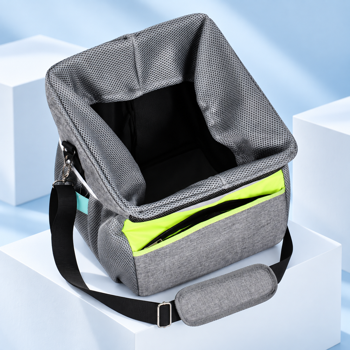 Bicycle pet carrier basket studio photo