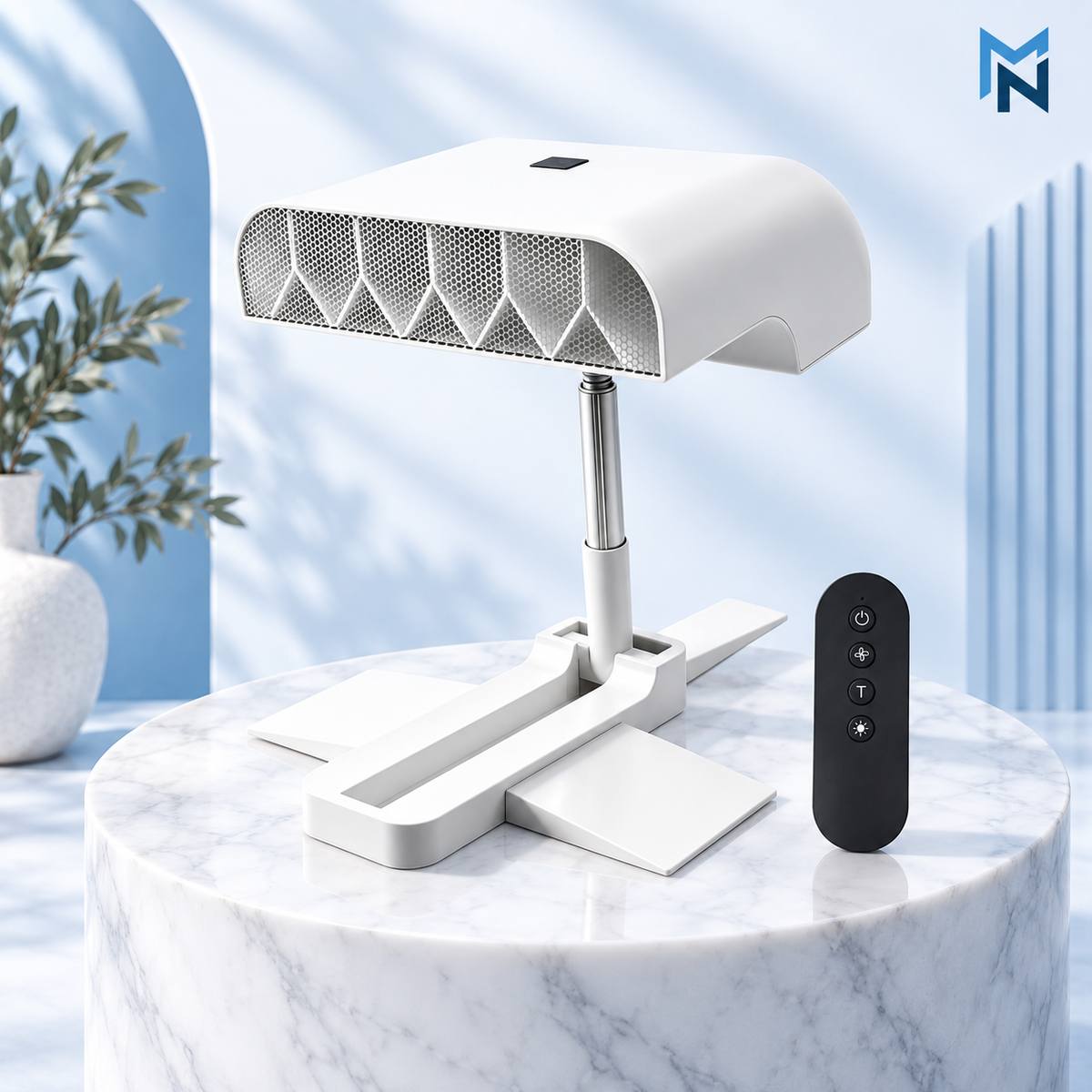 Rechargeable bed air circulation fan studio photo