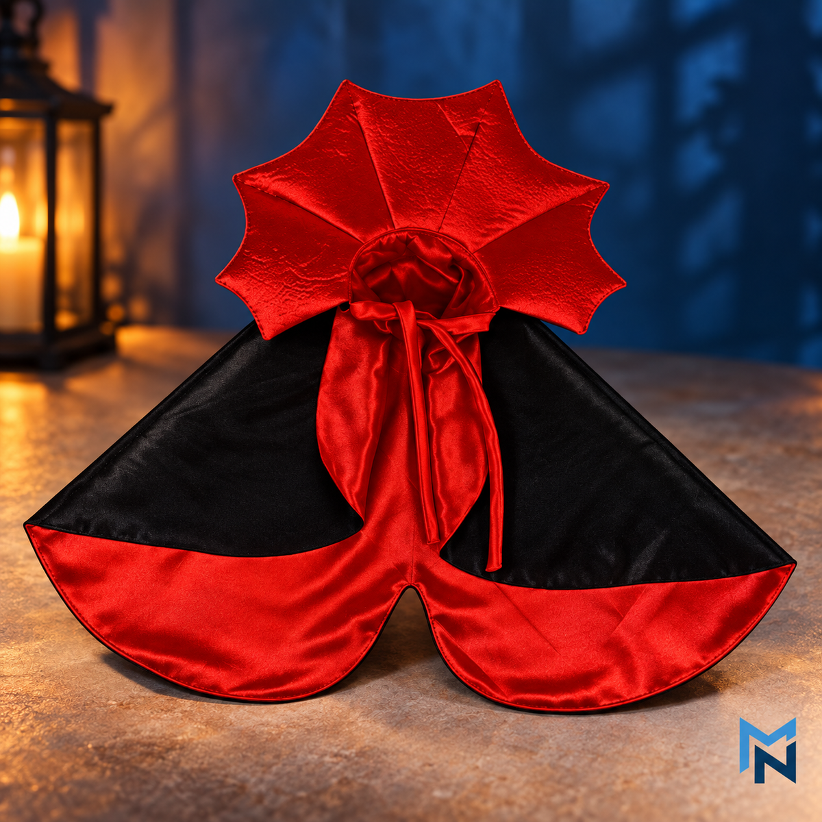 Detail view of the Vampire Pet Cape Costume collar