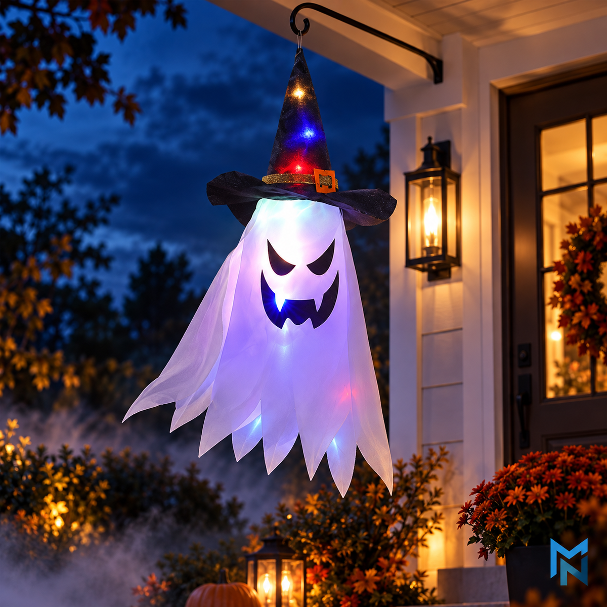 Multicolor LED hanging ghost decoration lifestyle photo