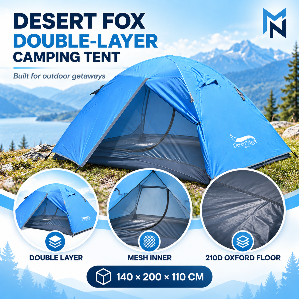 Desert Fox Double-Layer Camping Tent - feature photo