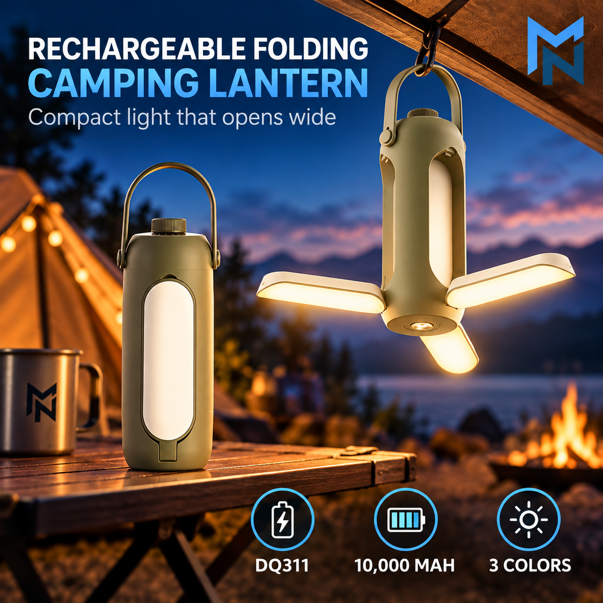 Avocado Green camping lantern feature highlights