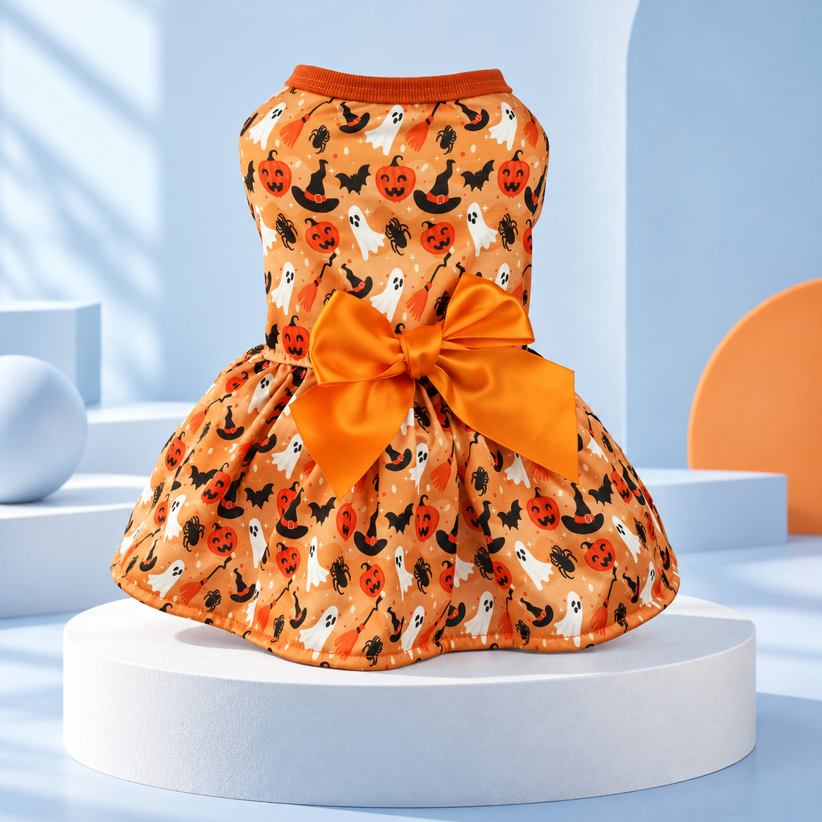 Halloween bow pet dress studio photo