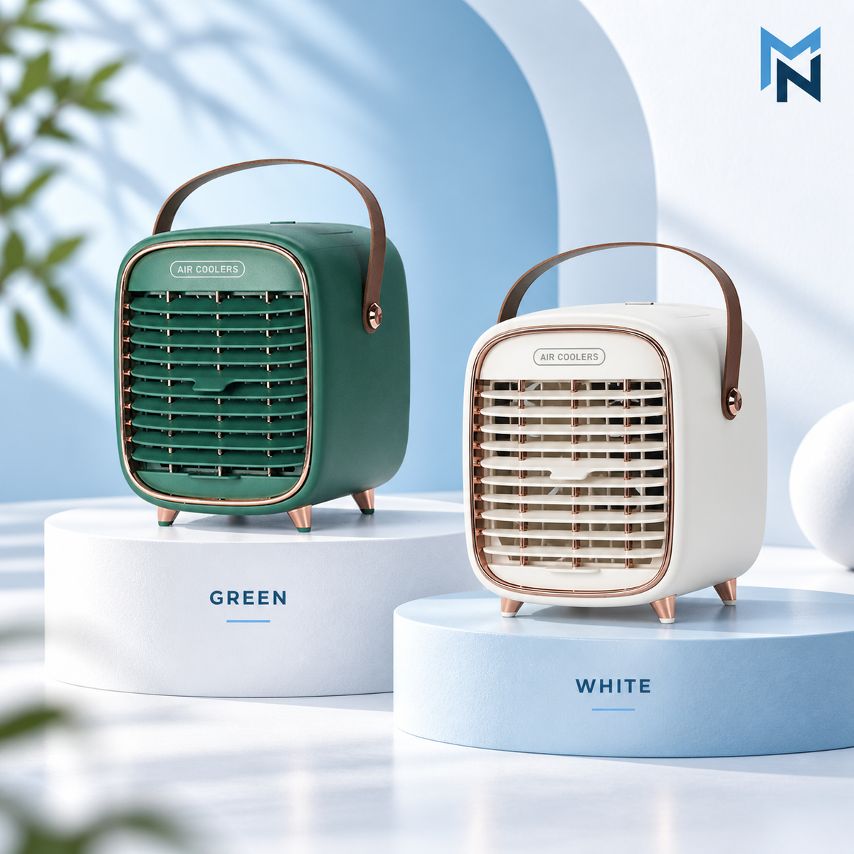 Desktop fan in Green and White