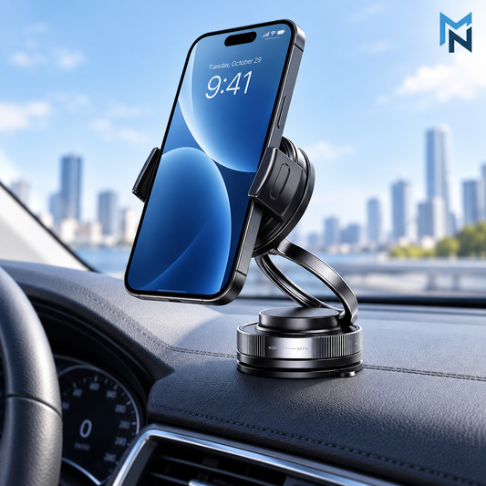 Obsidian Black magnetic phone mount lifestyle photo in car